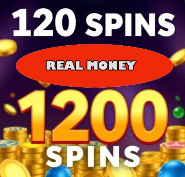 120 free spins for real money